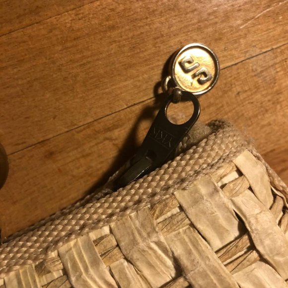 Vintage Italian PIER GIORGIO Straw Purse  Handbag with Melamine Hands, Mirror - Picture 12 of 16